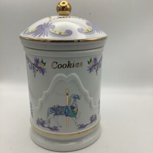 Lenox Carousel Horse Cookie Jar with Gold Script